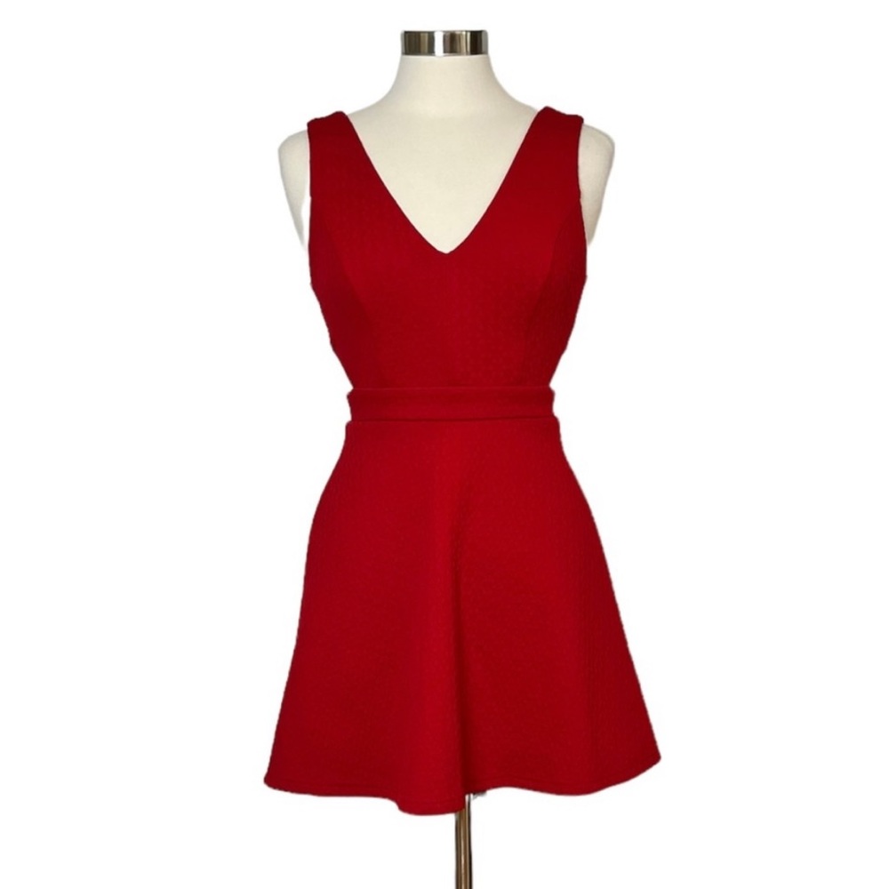 Forever 21 Red Quilted Dress with Side Cut Outs
